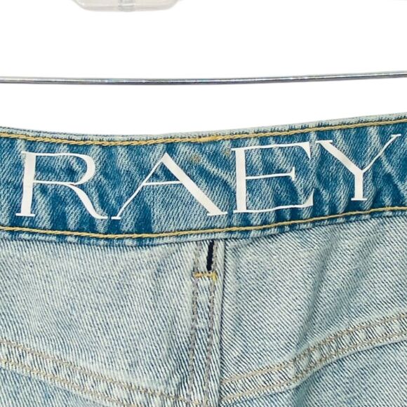 RAEY Button Fly High Rise Push Straight Leg Blue Jeans Organic Cotton 32 - Picture 7 of 12